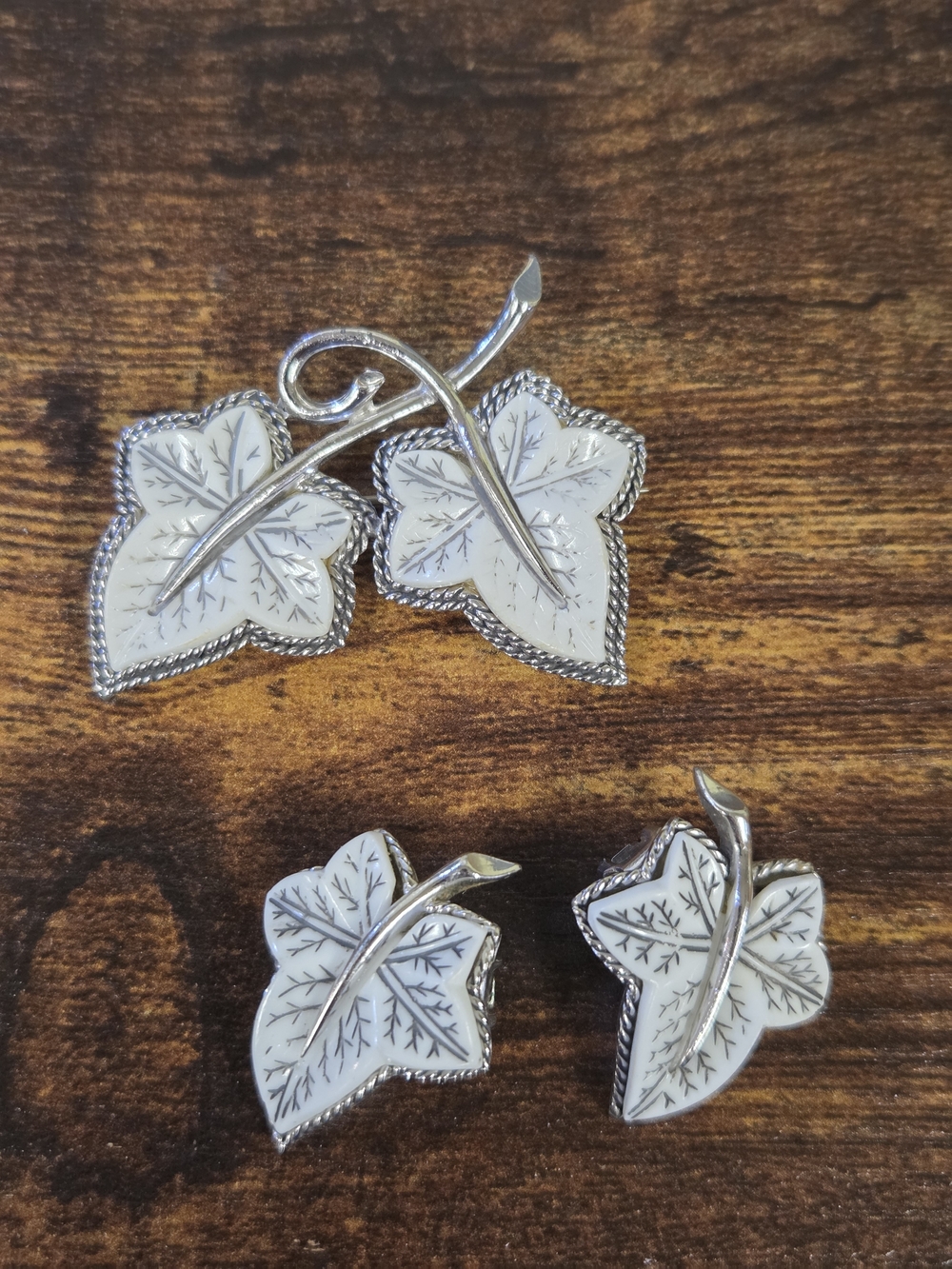 Marcel Boucher 1950s Thermoset Earrings and Brooch Set